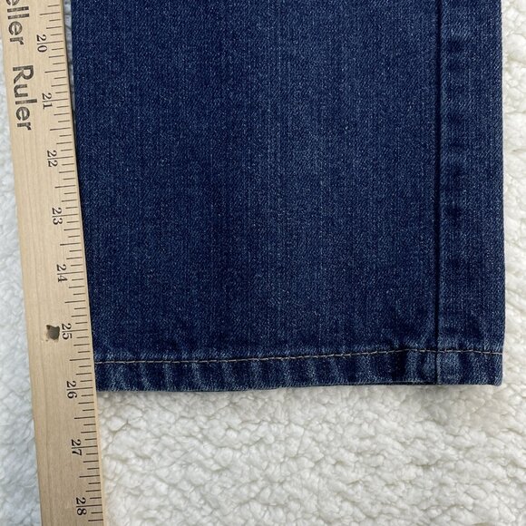 Levis Jeans Womens Size 12R Blue 514 Slim Straight Leg Mid Rise Dark Wash 26x26 - Picture 8 of 13